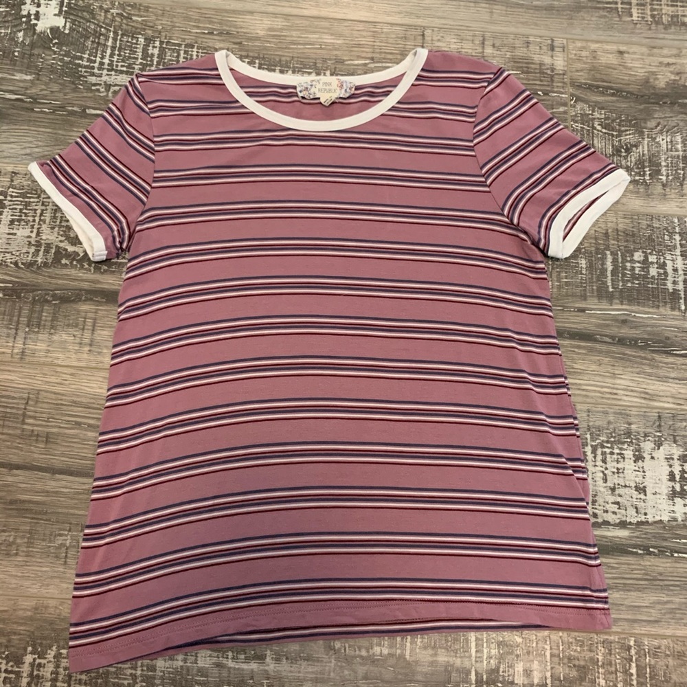 pink striped shirt